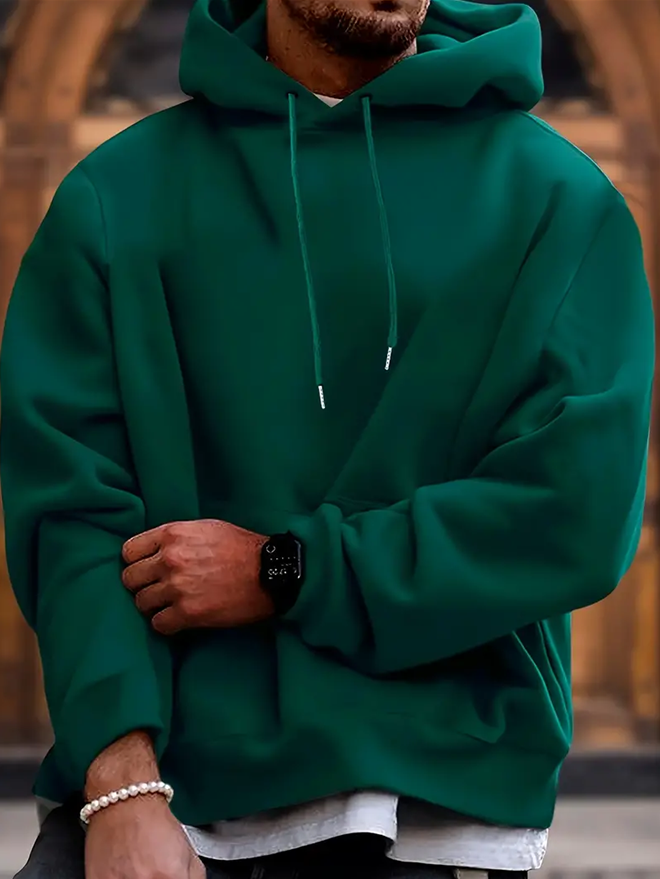Men's Solid Hooded Jumper
