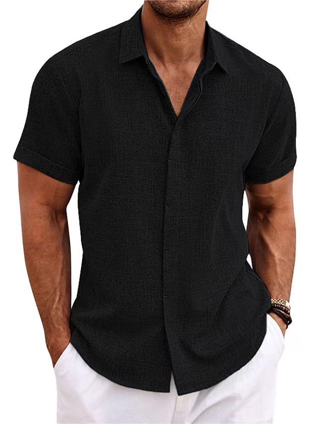 Men's Loose Linen Short Sleeve Tee